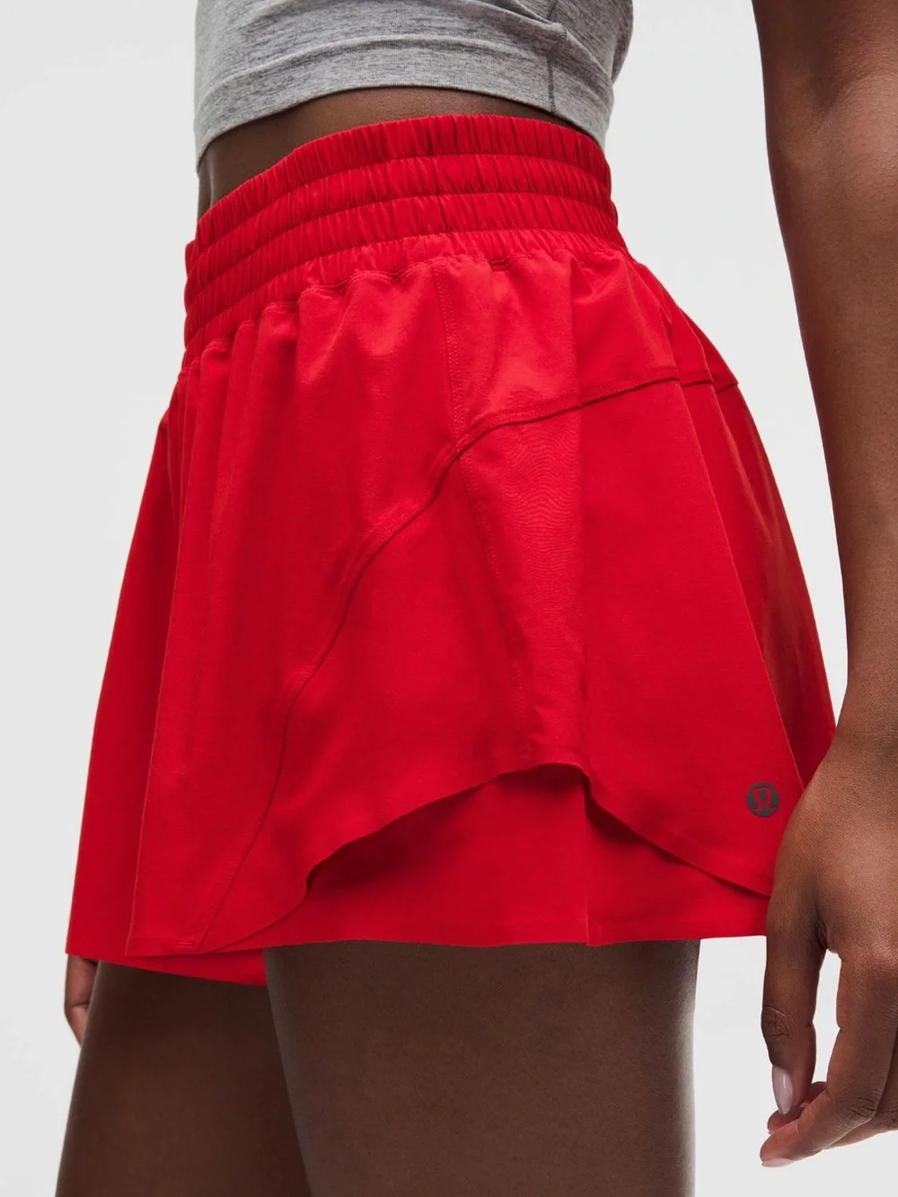 lululemon athletica shake it out high rise running short 2.5” in oxford red